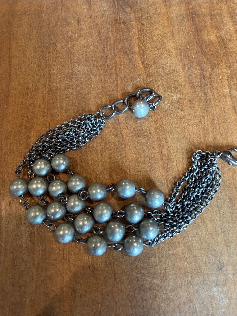 Multi-Strand Gunmetal Bead Bracelet - Women's Jewelry